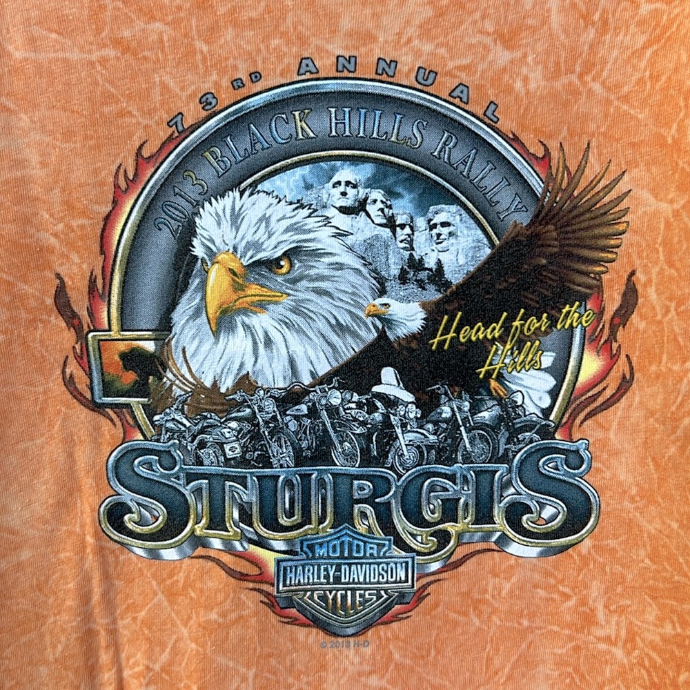 Harley Davidson 73rd motorcycle rally v-neck t-shirt XL EUC